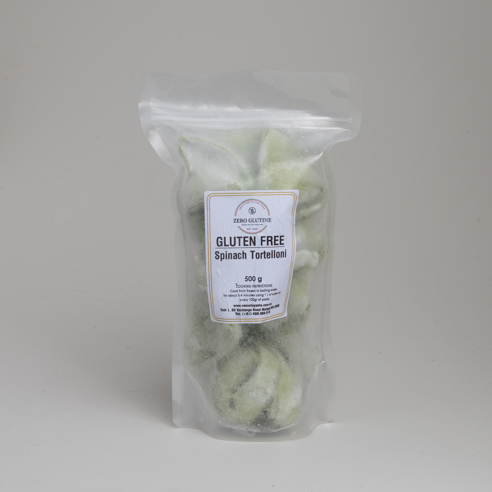 Spinach Tortelloni Gluten Free - Vesuvio Handmade Pasta