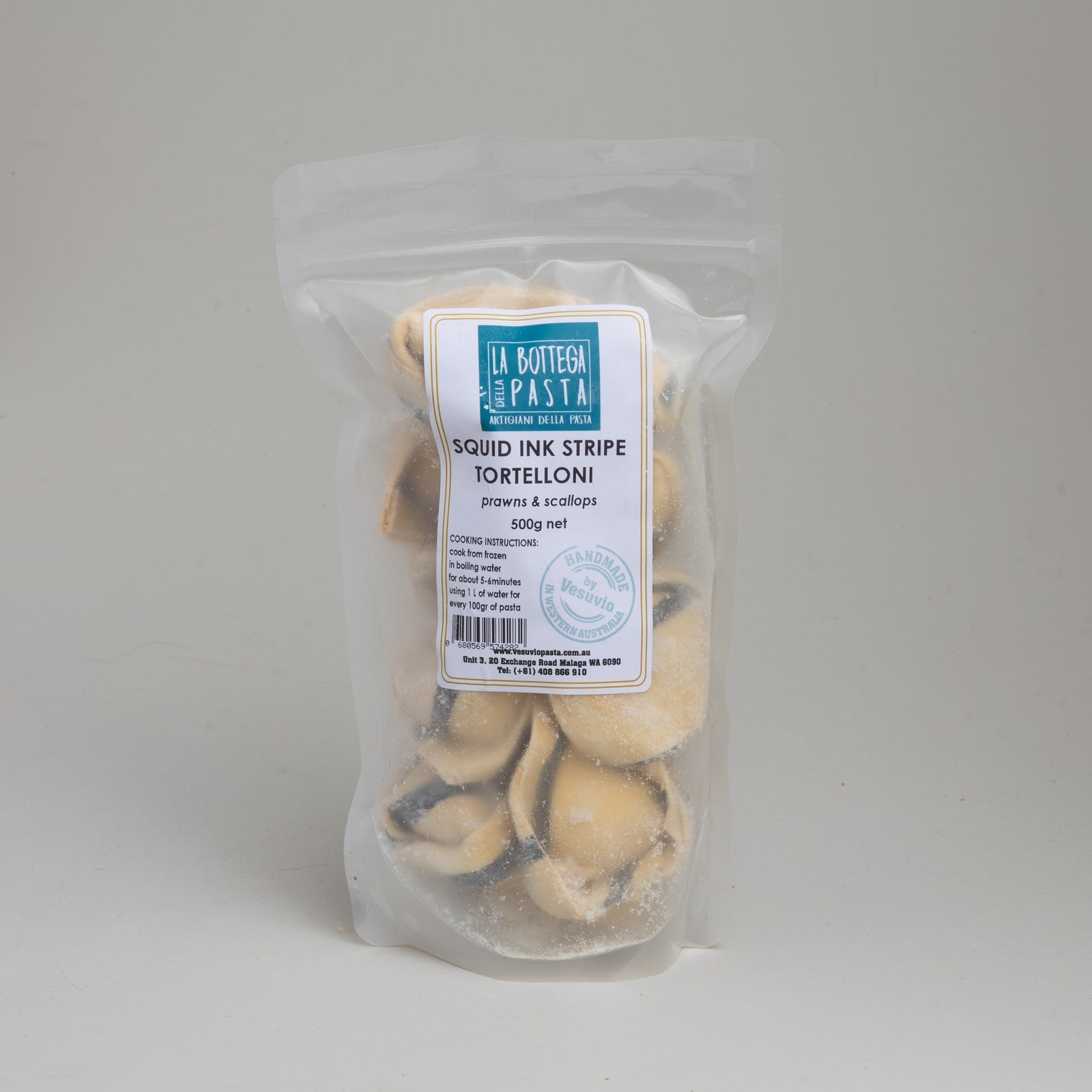 Squid Ink Striped Tortelloni - Vesuvio Handmade Pasta