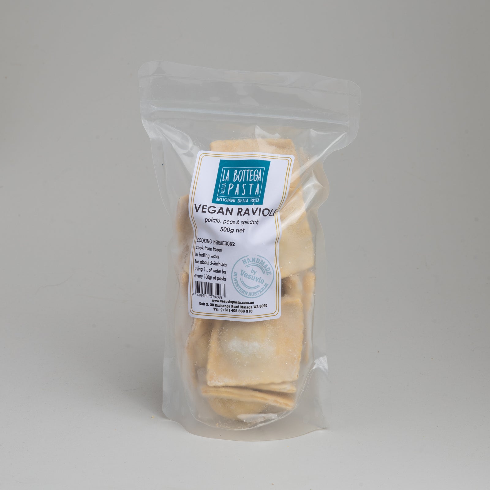 Vegan Ravioli (Potato, Peas and Spinach) - Vesuvio Handmade Pasta