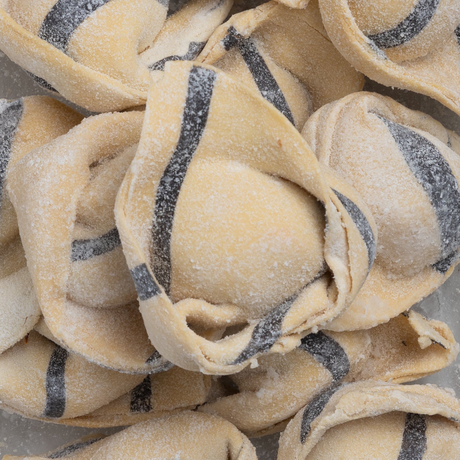 Squid Ink Stripe Tortelloni - Vesuvio Handmade Pasta
